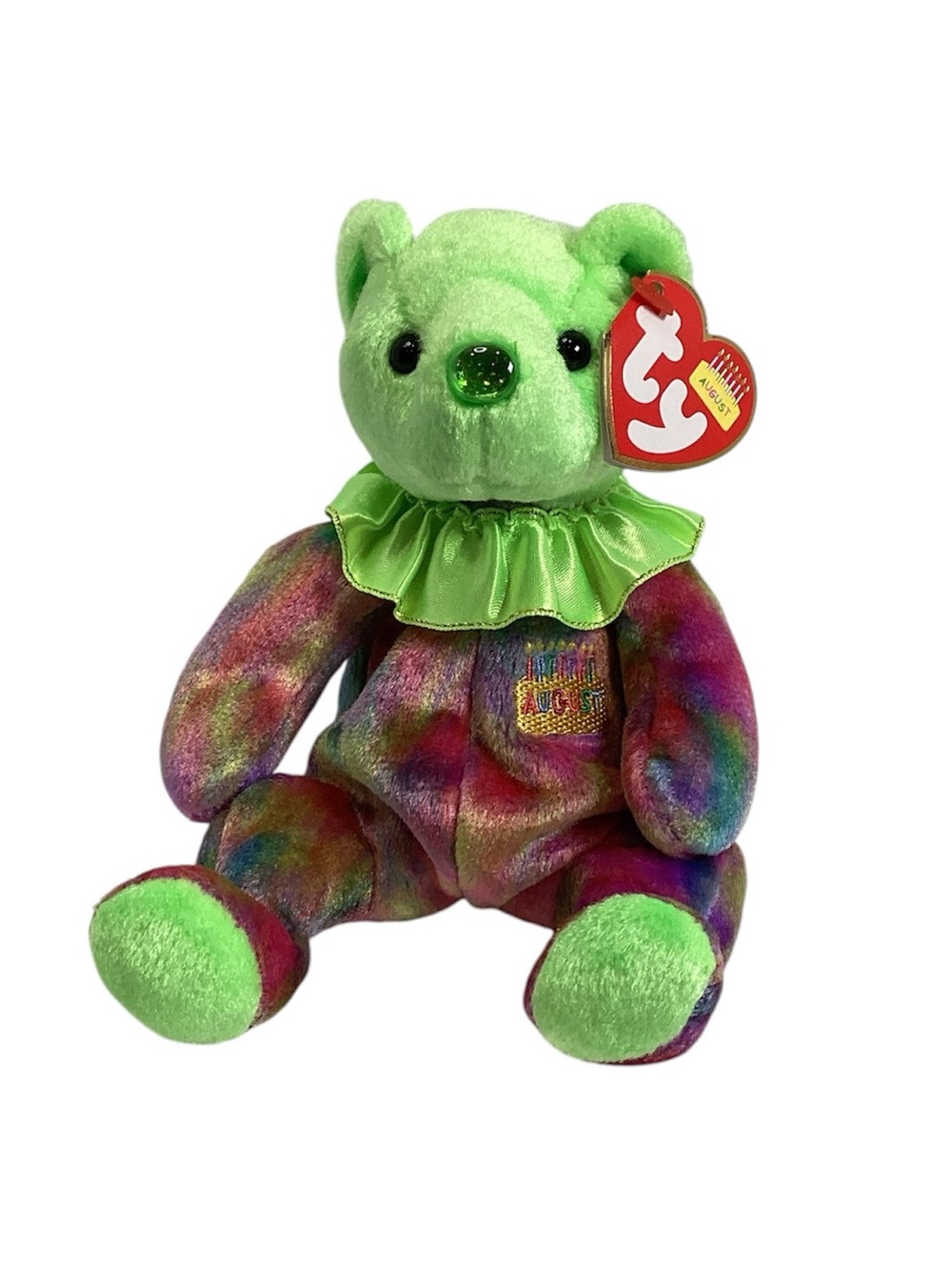 💚 TY “August” Birthday Beanie Baby Bear - NWT